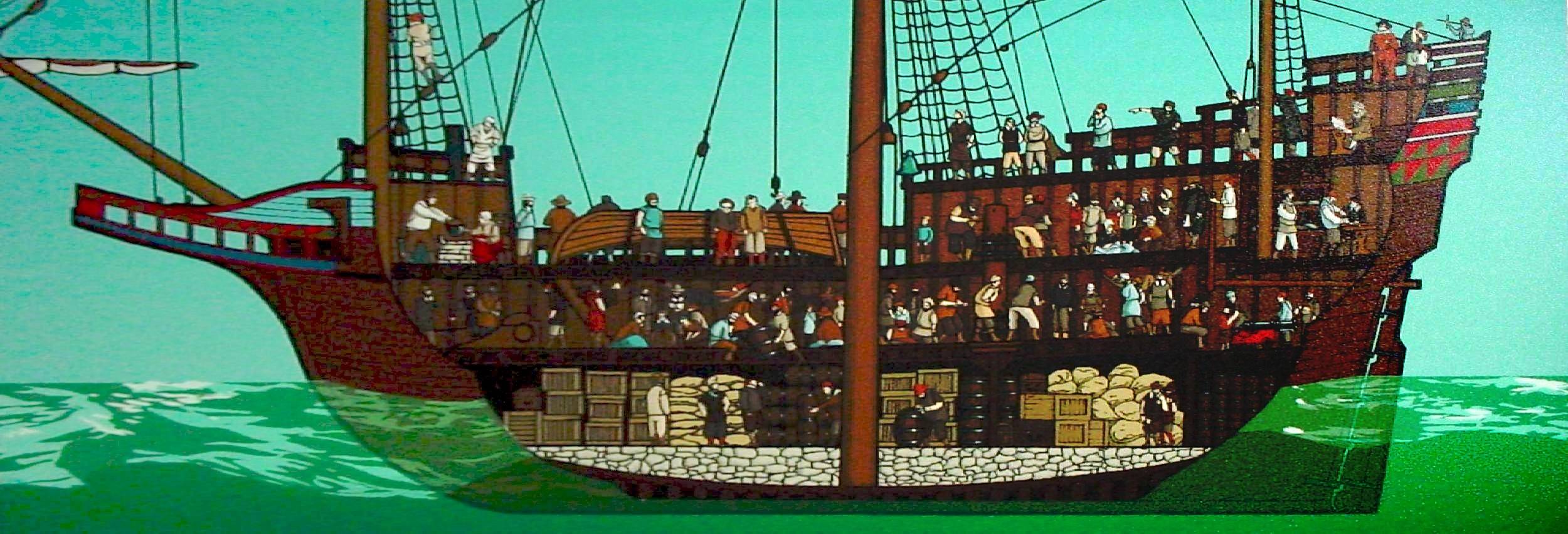 The ship sailed across. Галеон 17 века в разрезе. Галеон корабль в разрезе. Пиратский корабль Галеон.